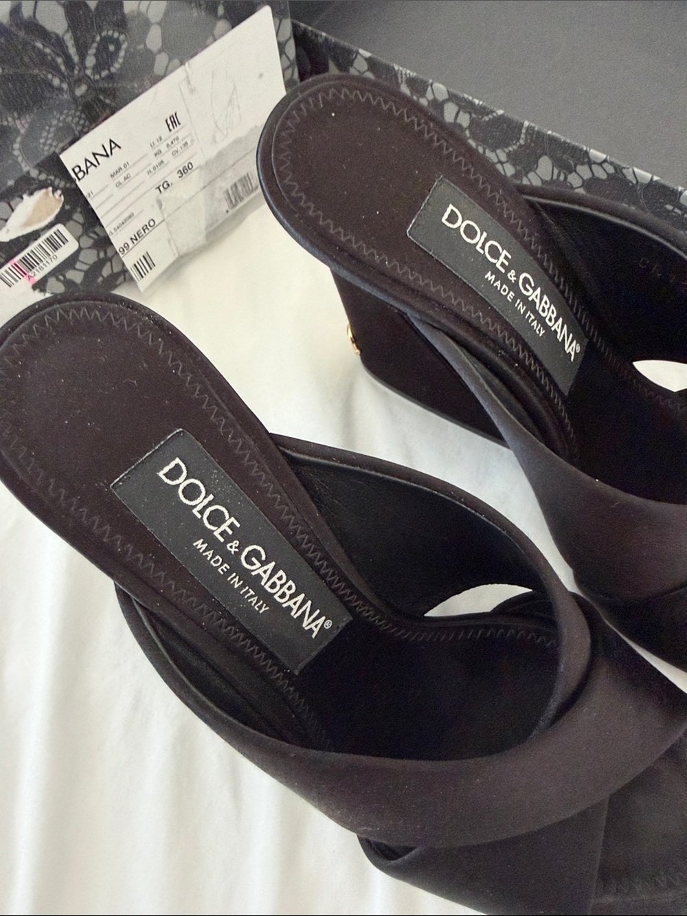 Dolce & Gabbana Black Crisscross Mule Slides - Picture 9 of 17